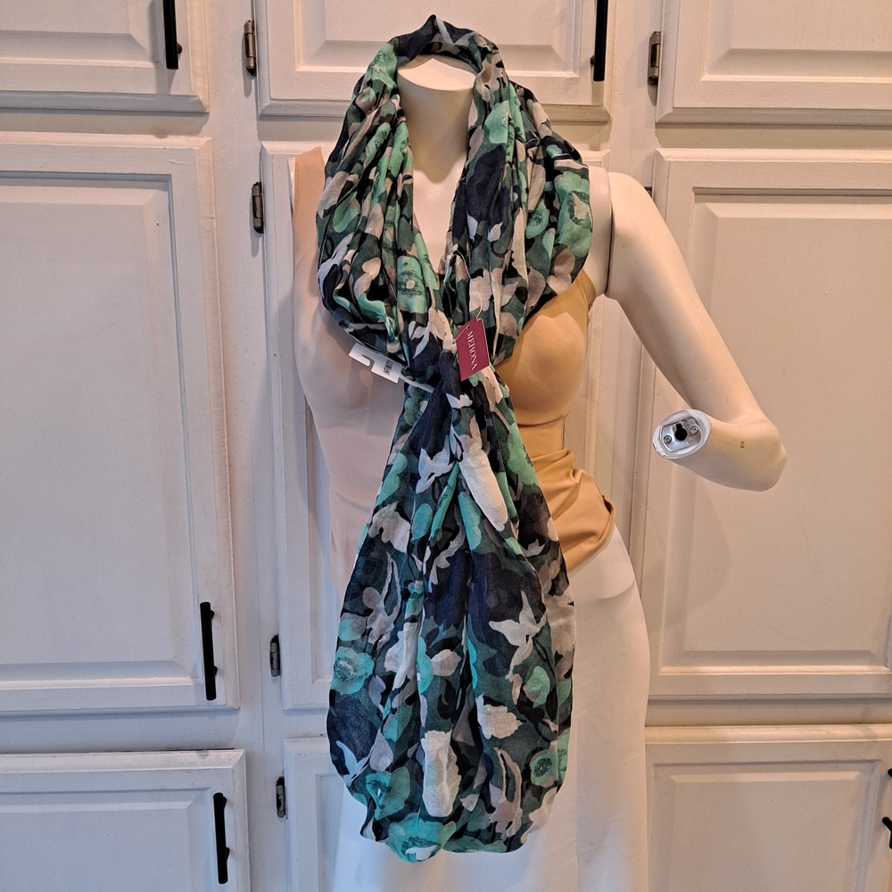 Merona Floral Infinity Scarf in Green, Gray, and Blue